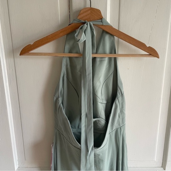 Birdy Grey NWT Moni Convertible Halter Back Chiffon Bridesmaid Dress Green XS - Picture 4 of 12
